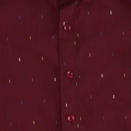 Pantaloons Junior Maroon Cotton Printed Full Sleeves Shirt image 3