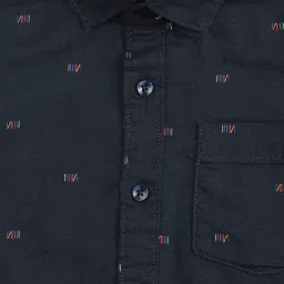 Pantaloons Junior Boys Navy Cotton Printed Full Sleeves Shirt image 3