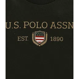 U.S. Polo Assn. Kids Olive Printed Full Sleeves Sweatshirt image 3