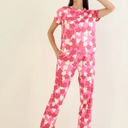 Sweet Dreams Multi Polyester Floral Pyjama Sets-picture-34