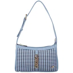 Metro Blue Printed Medium Shoulder Handbag image 1