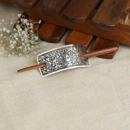 Teejh Sakshi Silver Lossy Bun Stick-picture-36