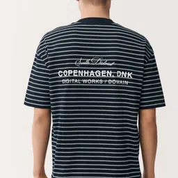NEXT Striped Relaxed Fit Pure Cotton T-shirt image 4