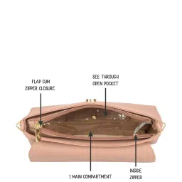 Baggit Pink Solid Medium Satchel Handbag image 4