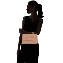 Baggit Pink Solid Medium Satchel Handbag image 2