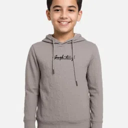 Cavio Kids Grey Solid Full Sleeves Sweatshirt image 1