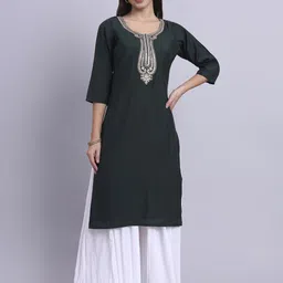 BANJANAN Women Ethnic Motifs Yoke Design Thread Work Kurta-picture-25