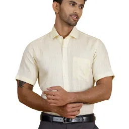 JadeBlue Beige Linen Regular Fit Checked Shirt image 1