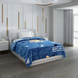Monte Carlo Blue Polyester 600 GSM Winter Blanket image 1