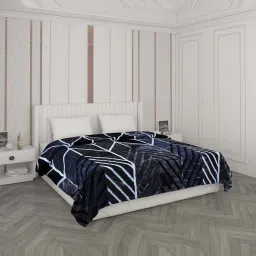 Monte Carlo Blue Polyester 850 GSM Winter Blanket image 1