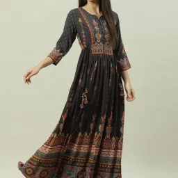 Biba Black Printed Anarkali Kurta image 5