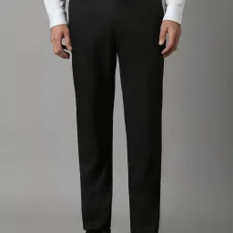 Louis Philippe Black Slim Fit Texture Trousers image 1