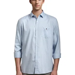 Louis Philippe Blue Slim Fit Checks Shirt image 1