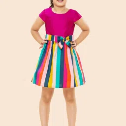 A.T.U.N. Kids Multicolor Regular Fit Double Bow Dress image 1