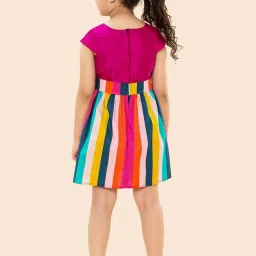 A.T.U.N. Kids Multicolor Regular Fit Double Bow Dress image 2