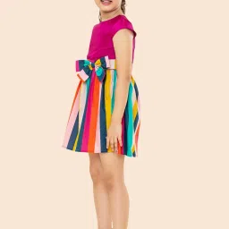 A.T.U.N. Kids Multicolor Regular Fit Double Bow Dress image 3