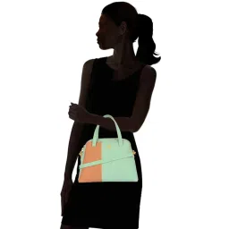 Baggit Blue Color Block Medium Bowler Bag image 2