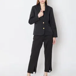 Zink London Black Regular Fit Blazer-image-42