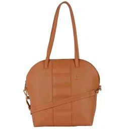 Baggit Tan Textured Medium Bowler Bag image 1