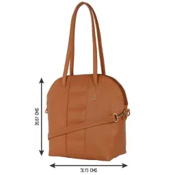 Baggit Tan Textured Medium Bowler Bag image 5