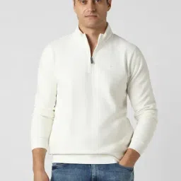Peter England White Regular Fit Sweatshirt-image-17