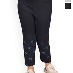 BAESD Girls Pack Of 3 Floral Printed Cotton Mid-Rise Lounge Pants-picture-46