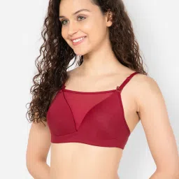 Clovia Maroon Padded Non-Wired Full Figure Cami-Style Maternity Feeding Nursing  Bra image 3
