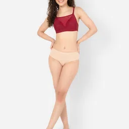 Clovia Maroon Padded Non-Wired Full Figure Cami-Style Maternity Feeding Nursing  Bra image 4