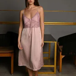 Odette Pink Plain Night Dress-image-63
