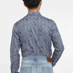 Jack & Jones Blue Slim Fit Printed Cotton Shirt image 2