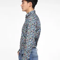 Jack & Jones Multicolor Slim Fit Printed Cotton Shirt image 3