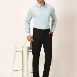Thomas Scott Sky Blue Slim Fit Cotton Linen Shirt image 5