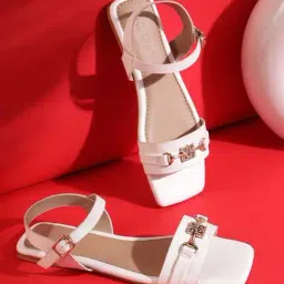 Truffle Collection Women's White Ankle Strap Sandals-image-62