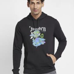 Being Human Black Regular Fit Printed Hooded Sweatshirt-picture-19