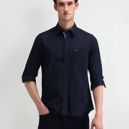 Arrow Sport Navy Cotton Slim Fit Shirt-image-76