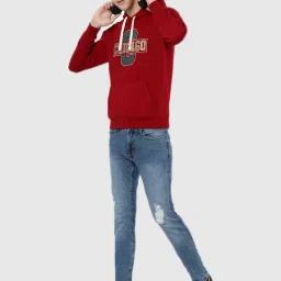 celio celio* Red Full Sleeves Hooded Sweatshirt image 5