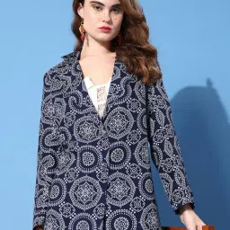 KASSUALLY Navy Printed Blazer-picture-19