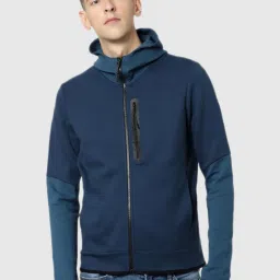 celio celio* Navy Full Sleeves Hooded Sweatshirt image 1