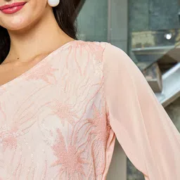 Shally Bhasin by Athena Women Embellished Slit Sleeves Georgette Fit & Flare Maxi Dress image 4