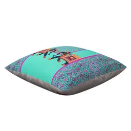 SEJ by Nisha Gupta Green Single Ethnic Motifs Square Cushion Covers image 2