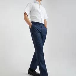 Park Avenue Men Solid Regular Fit Formal Trousers image 5