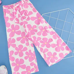 Pantaloons Junior Floral Printed Trousers - Pink-picture-35