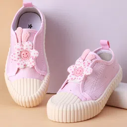 Cute Walk by Babyhug Slip on Casual Shoes with Floral Applique - Pink-picture-27