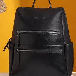 VISMIINTREND Laptop Backpack Office Use, Travel, And Multi-Purpose Anti Theft Solid Vegan Leather Water Resistant Backpack Up to 17 Inch Laptop - Black - Height 17 Inches-picture-13