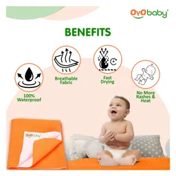 OYO BABY Extra Large Bed Protector Waterproof Sheet - Peach image 3