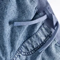 Babyhug Denim Full Length Washed Jeans with Stretch & Pockets - Navy Blue image 3