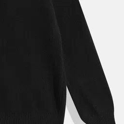 Femea Blended Full Sleeves Solid Stretchable Skivvy Sweater - Black image 5