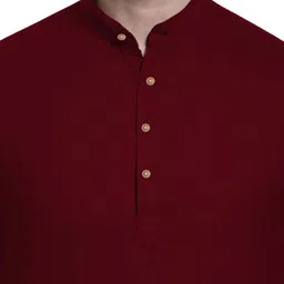 BHUVIKOO Men Maroon Kurtas image 3