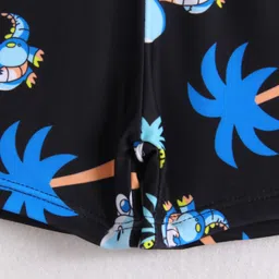 Mark & Mia Half Raglan Sleeves Two Piece Swimsuit With Dino Print & Swimming Cap - White & Black image 5