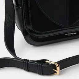 Accessorize London Womens Heart Patch Sling Bag - Black image 4